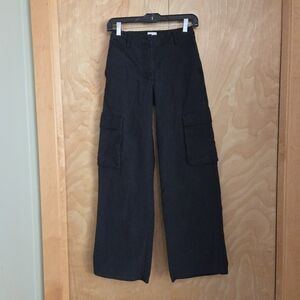 Aritzia Wilfred Free Black Wide Leg Cargo Pants